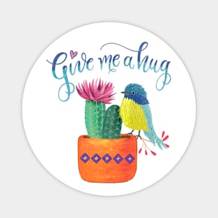 Cactus and bird Magnet